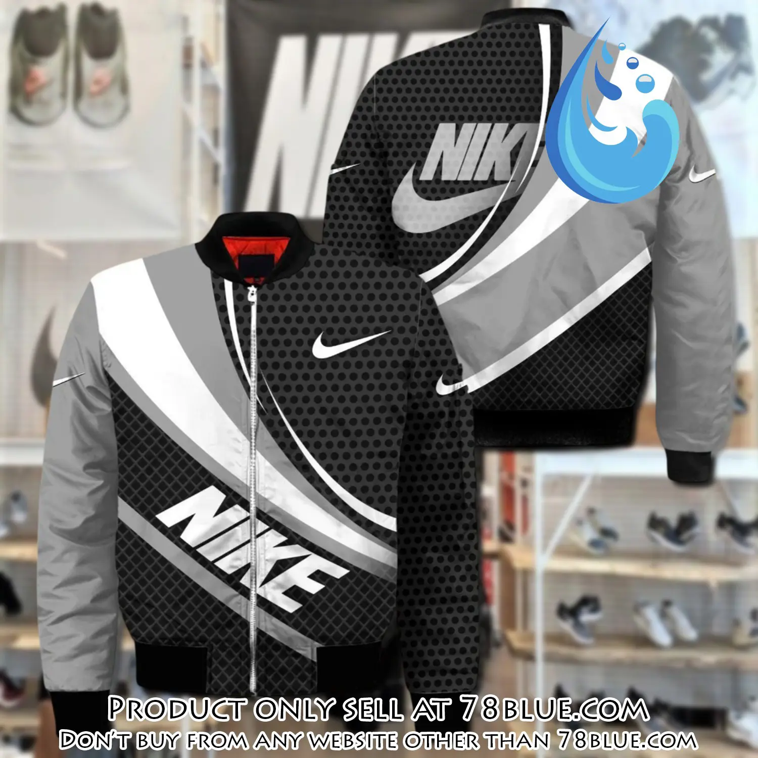 Nike white grey bomber jacket clothing outfit for men women 78b5741596